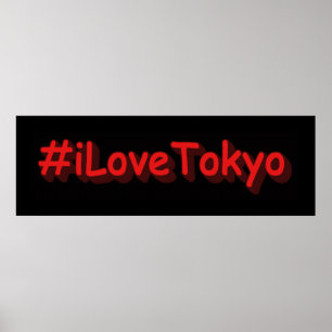 "#iLoveTokyo" Design bonito. Impressão de tela de 