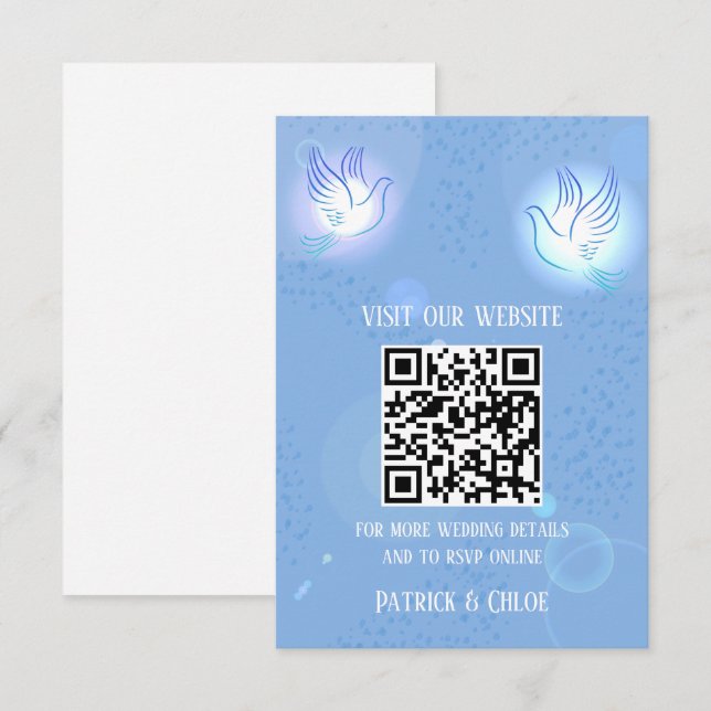 Iluminação Azul Da Porta De Convite De Casamento (Frente/Verso)