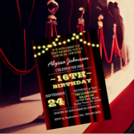 Iluminação de filmes Amarelo Sweet 16 Convite