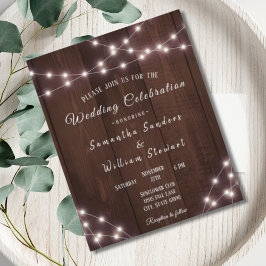 Iluminação Elegante Do Casamento De Madeira Rústic