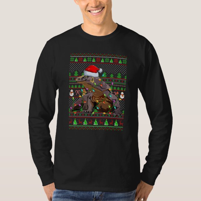Iluminação em Estilo de Suéter de Natal Feio Dragã (Frente)