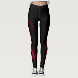 Iluminação Vermelha Ataca Leggings do Spandex