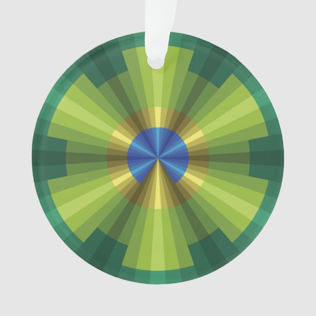 Ilusão de Peacock Ornamento acrílico (Frente)