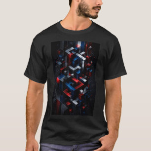 Ilusão do Cubo Infinito Camiseta Geométrica Ultr