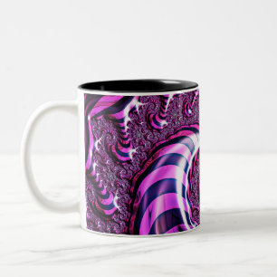 Ilusão espiral, rosa e preta, duas canecas
