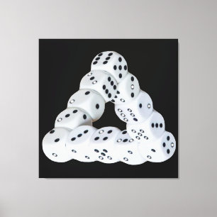 Ilusão Óptica Dados Impressão em Tela Esticada