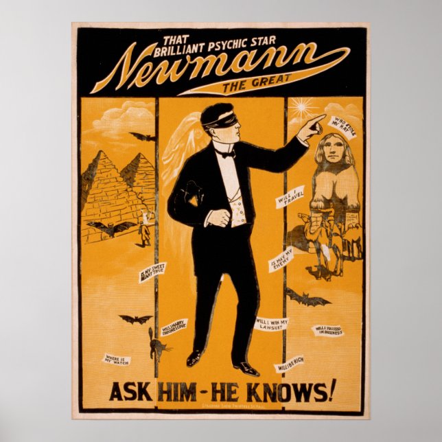 Ilusionista Mágico NEWMANN VAUDEVILLE Poster (Frente)