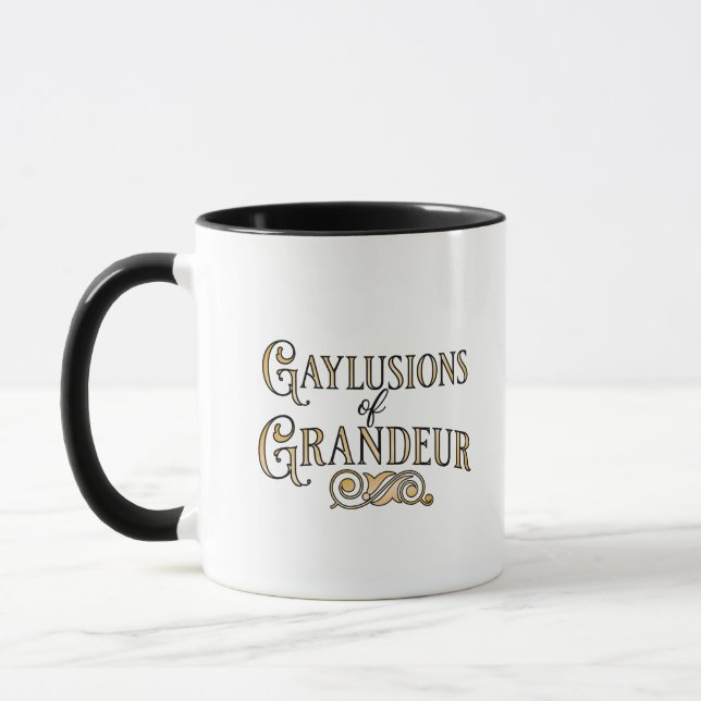 Ilusões de Grandeza caneca engraçada com trocadilh (Esquerda)