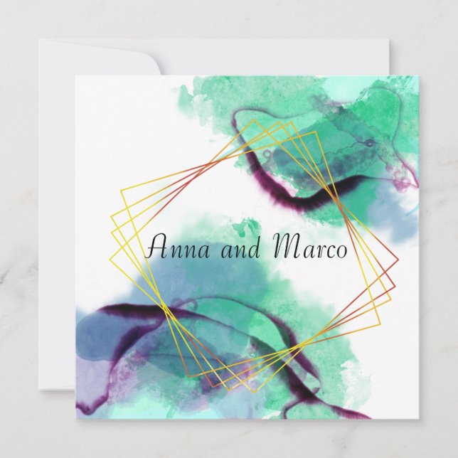 Ilustração abstrata com tinta alcoólica, convite (Frente)