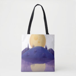 Ilustração Artística de Paisagem Noturna em Tote