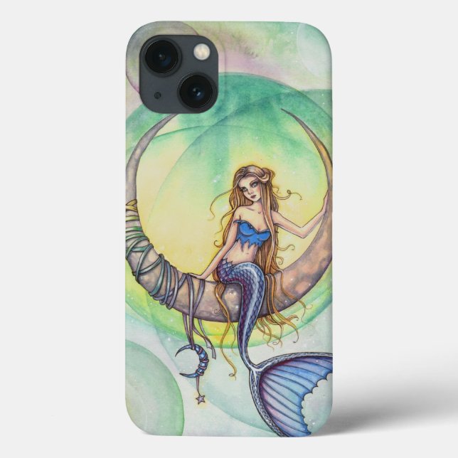 Ilustração Artística de Sereia em Aquarela Lua Cob (Verso)