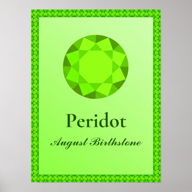 Ilustração Birthstone para August- Peridot Poster (Frente)