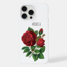Ilustração Botânica de Rosas Vermelhas Vintage Nom