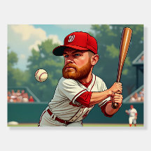 "'Ilustração caricatural do beisebol americano