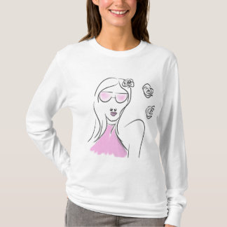 Ilustração Chic Fashion T-Shirt Longa Sleeve