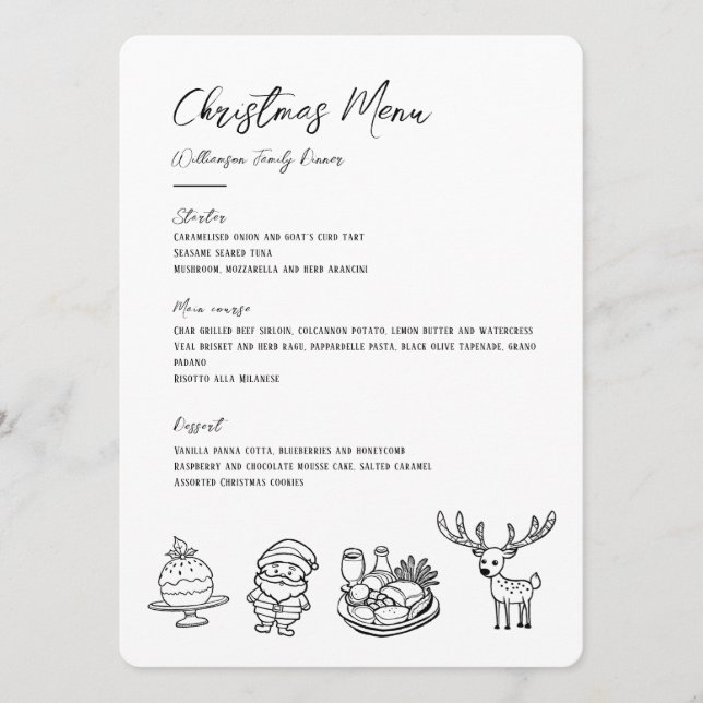 ilustração clássica de Natal no menu (Frente)