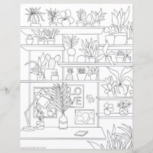 Ilustração corante de decoração de plantas de