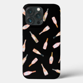 Ilustração da aquarela da garrafa de vinho rosé ro