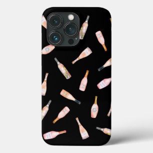 Ilustração da aquarela da garrafa de vinho rosé ro