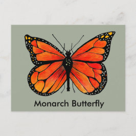 Ilustração da borboleta Monarch no cartão postal