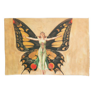 Ilustração da Mulher Voando Borboleta Flapper