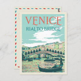 Ilustração da ponte Veneza Rialto Itália Cartão po