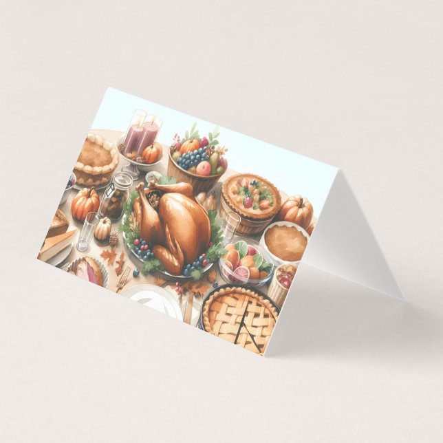 Ilustração de Ação de Graças em Aquarela (Frente)