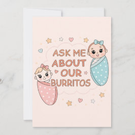 Ilustração de Anúncio de Burrito de Bebê Gêmeo Fof
