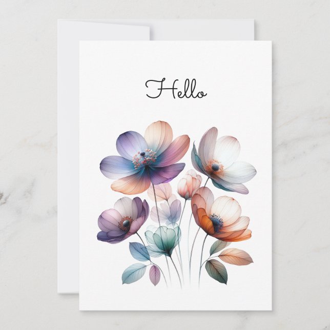 Ilustração de Aquarela das Flores Personalizável (Frente)