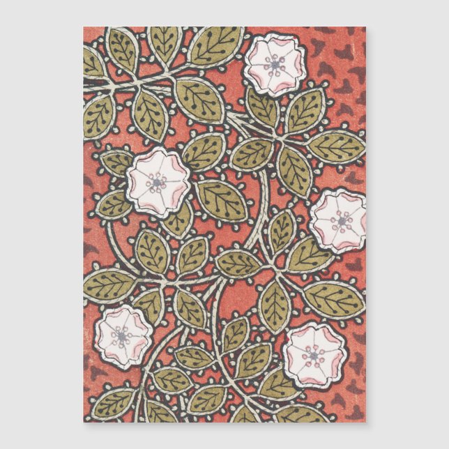 Ilustração de Arte de Rosa Selvagem Flor Vintage (Frente)