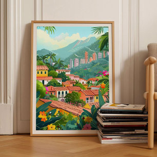 Ilustração de Bogotá Colômbia Impressão Viagem Bog