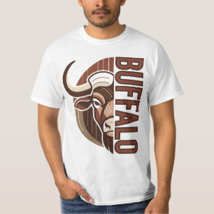 ilustração de búfalo com design de camiseta com er