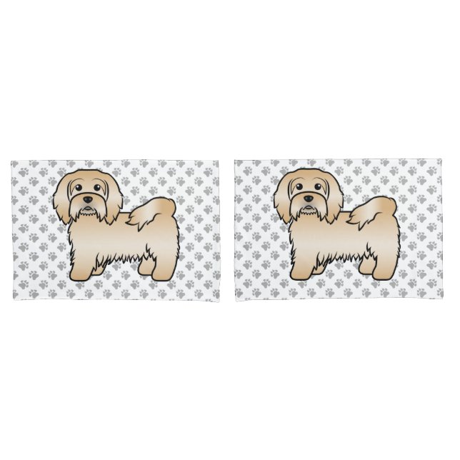 Ilustração de cachorro de desenho animado Havanês  (Frente - conjunto)