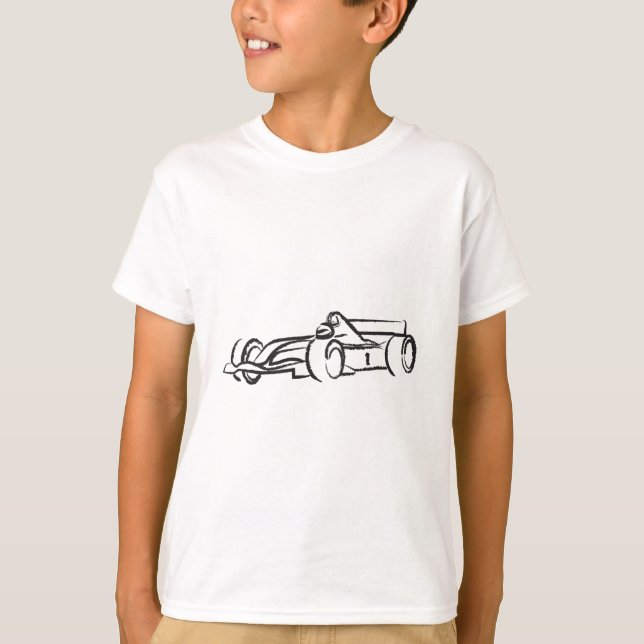Ilustração de carro de corrida impressa em t-shirt (Frente)