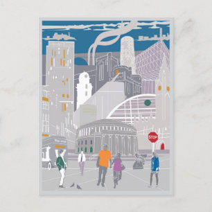 Ilustração de cartão postal de Manchester
