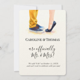 Ilustração de Casal de Anúncio de Casamento Casual