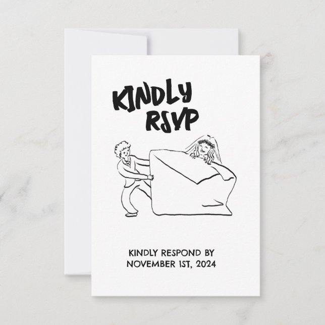 Ilustração de Casal Fofo RSVP (Frente)