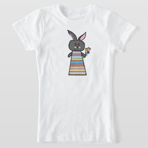 Ilustração de Coelho Floral   Camiseta de Animal p