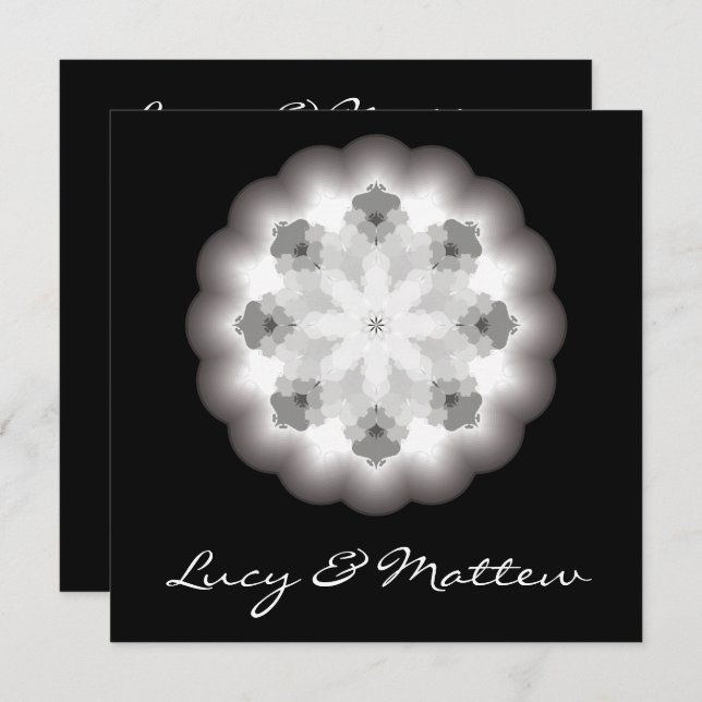 Ilustração de Convite de Casamento com Mandala (Frente/Verso)