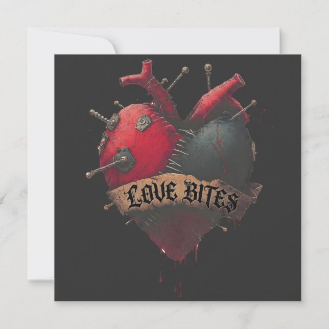 Ilustração de Coração Anatômico "Love Bites" Gótic (Frente)