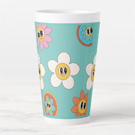 ilustração de creme cor-de-rosa caneca de flor ret