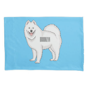 Ilustração de desenho animado com cão Samoyed