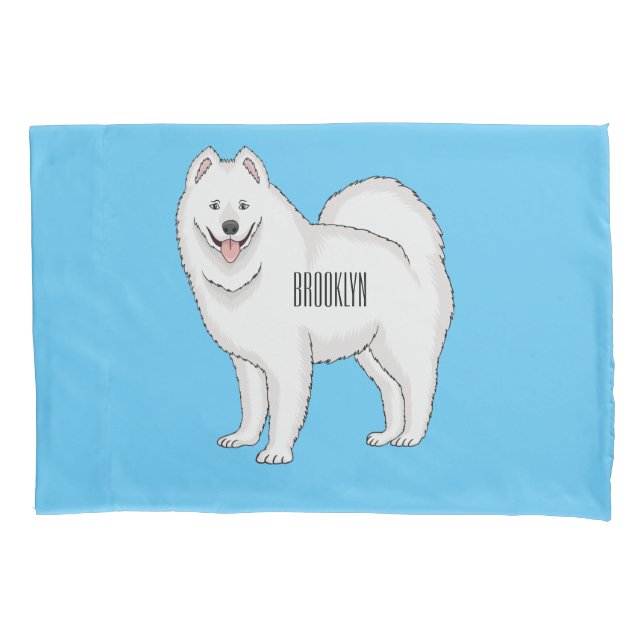 Ilustração de desenho animado com cão Samoyed (Frente)