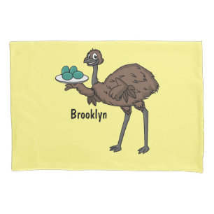Ilustração de desenho animado de emu com ovos