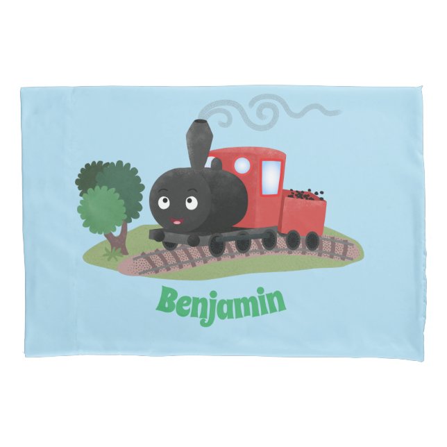 Ilustração de desenho animado de locomotiva de com (Frente)