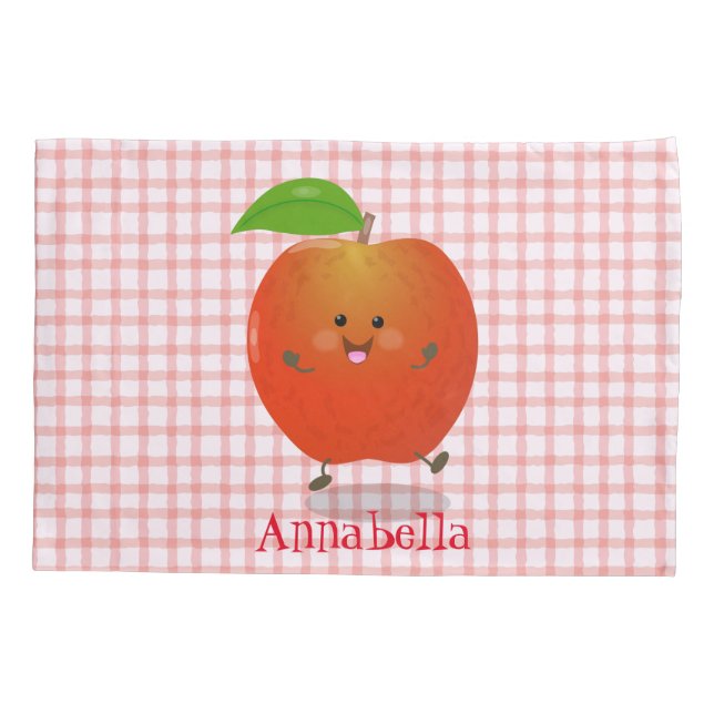 Ilustração de desenho animado de maçã dançante (Verso)