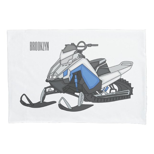 Ilustração de desenho animado de moto de neve (Frente)