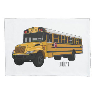 Ilustração de desenho animado de ônibus escolar