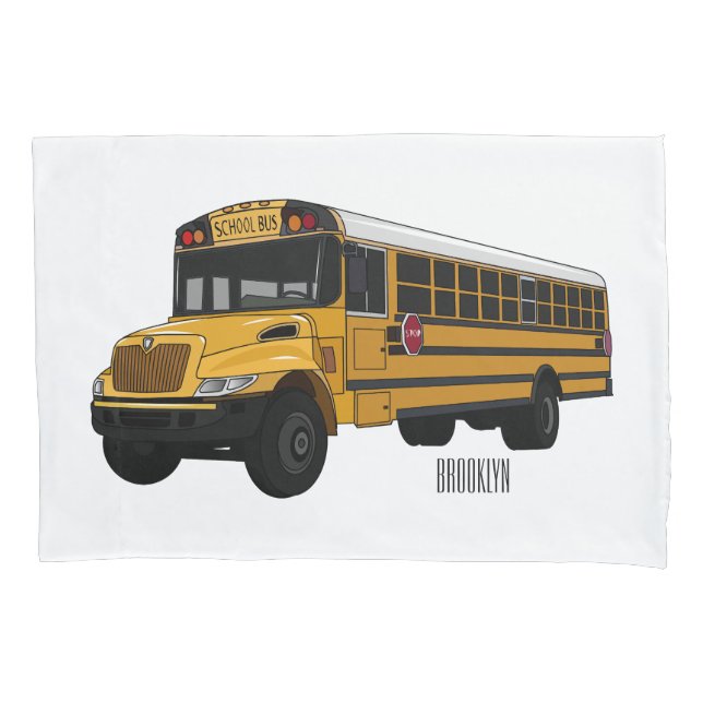 Ilustração de desenho animado de ônibus escolar (Frente)