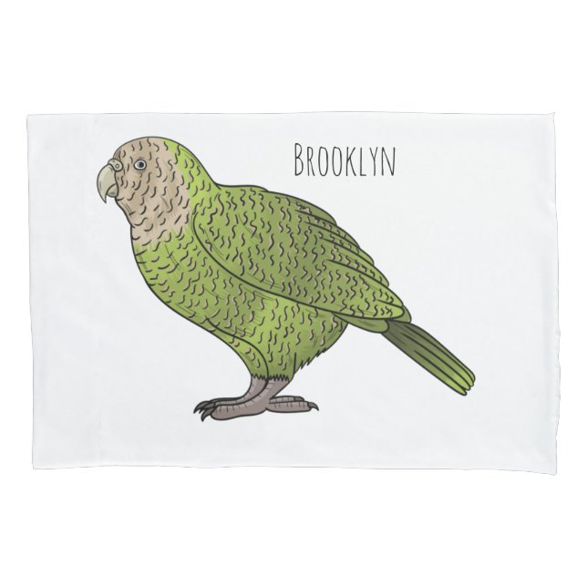 Ilustração de desenho animado de pássaro Kakapo (Frente)